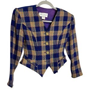 Vintage Ann Tobias  Women's Multicolor Plaid Jacket